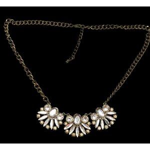 Funky Glam Y2K Style Floral Gemmed Statement Necklace (Missing Stone)